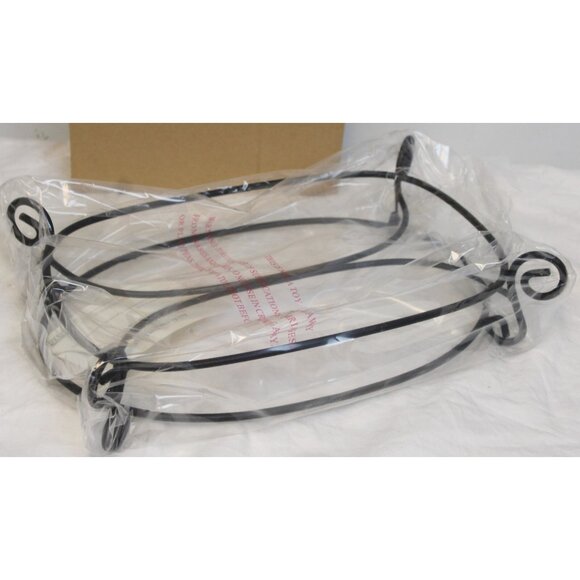 Southern Living 2 in 1 Iron Stand Black #40943 Double Sided Oval Swirl Feet - Picture 3 of 4